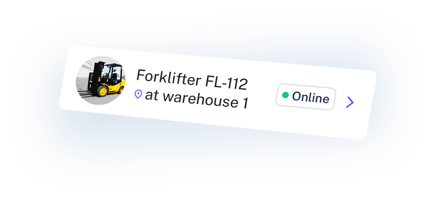 Screenshot of Sensys application showing asset online